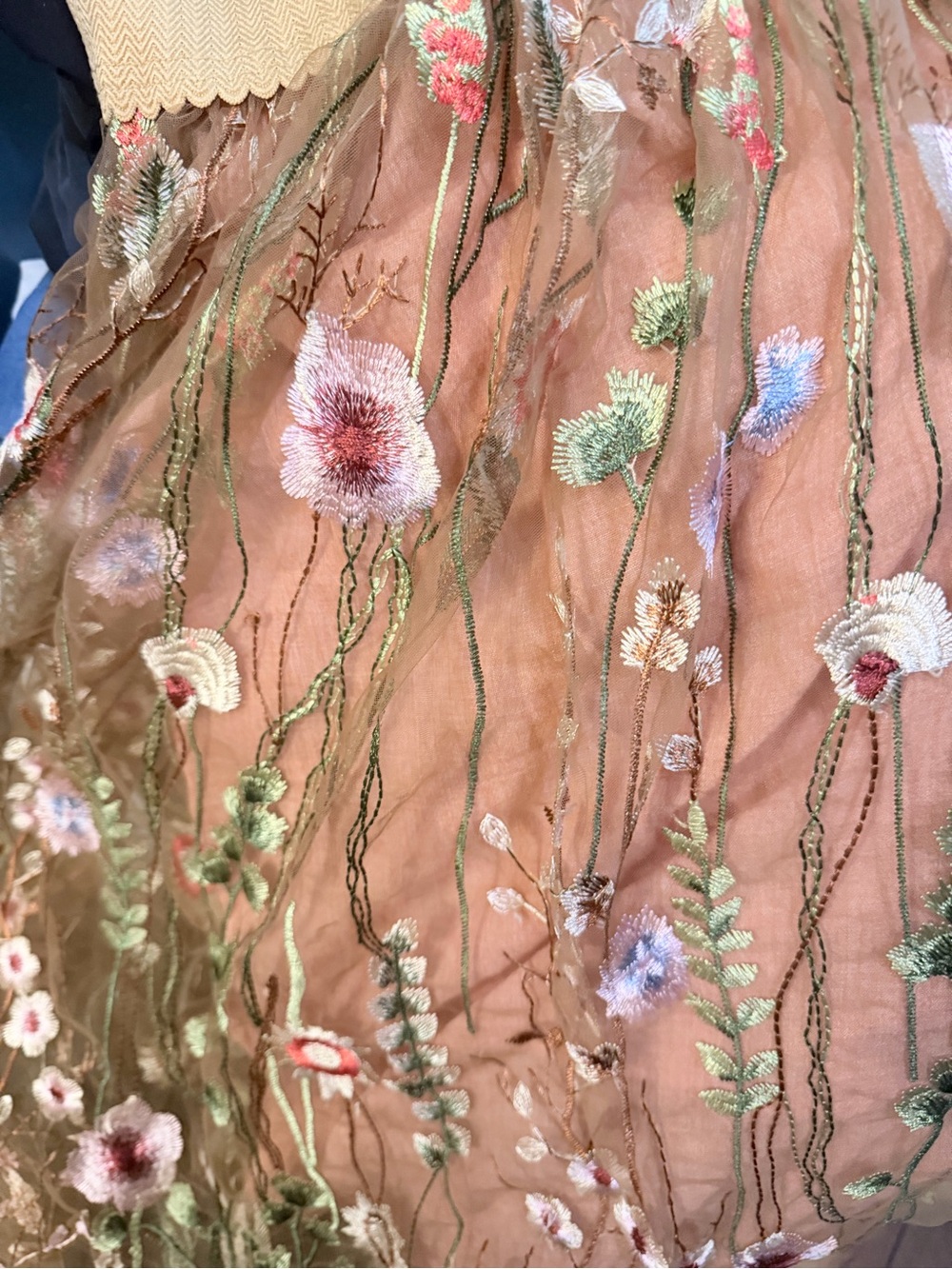 Aratta Floral Embroidered Tulle Midi Skirt - Medium - Picture 3 of 7